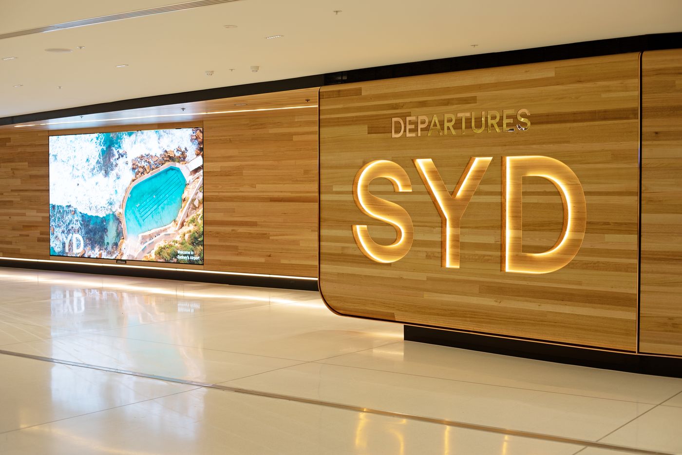 The departures hall at Sydney Airport